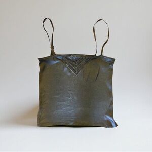 Jacques Molko Elegant Black Spaghetti Strap Top With Beaded Insert